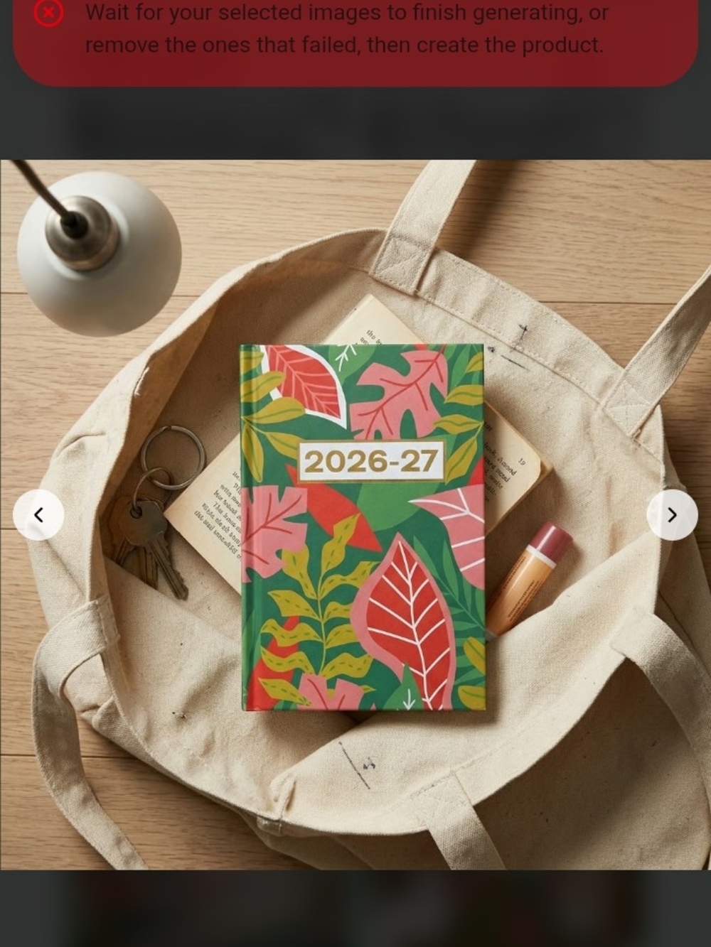 Jot 2026-27 Mini Hardcover Botanical Planner - Green & Pink
